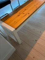 Houten bank met metalen frame, Antiek en Kunst, Antiek | Meubels | Stoelen en Banken, Ophalen