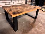 Robuuste Salontafel Wagonplanken & Staal, Huis en Inrichting, Tafels | Salontafels, Ophalen, Gebruikt, 100 tot 150 cm, 50 tot 100 cm