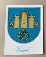 Vintage sticker met wapen van gemeente Eersel, Ophalen of Verzenden, Zo goed als nieuw, Overige typen