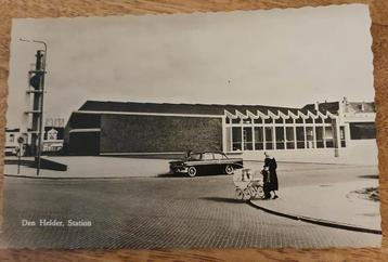 Den Helder station gelopen zwart/wit foto kaart 1960 