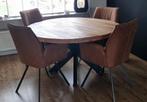 Ronde eettafel mangohout, Huis en Inrichting, Rond, Ophalen of Verzenden, Zo goed als nieuw, 100 tot 150 cm