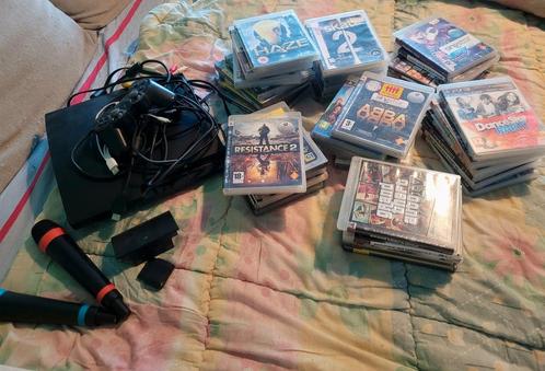 Ps 3 met 43 spellen microfoons OP TE HALEN IN UTRECHT !!!!!!, Spelcomputers en Games, Spelcomputers | Sony PlayStation 3, Gebruikt