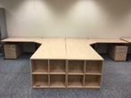 1 x Hoekbureau Vepa, ahorn blad, zwart frame, 280 x 280 cm., Huis en Inrichting, Bureaus, Ophalen, In hoogte verstelbaar, Gebruikt