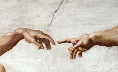 De Schepping van Adam - Michelangelo, Antiek en Kunst, Kunst | Schilderijen | Klassiek, Ophalen