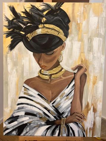 Elegant Portret - Modern Schilderij beschikbaar voor biedingen