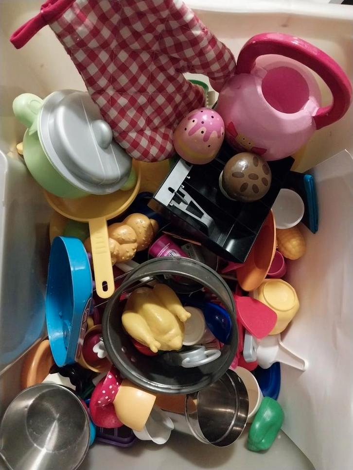 Kinder Keukengerei Set, Kinderen en Baby's, Speelgoed | Speelkeukens, Gebruikt, Speelkeuken-accessoire, Kunststof, Ophalen of Verzenden