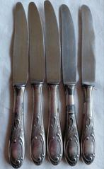 Solingen verzilverde antieke diner messen barroke krullen, Antiek en Kunst, Ophalen of Verzenden