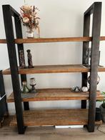 Boekenkast Mangohout – 200x50x160 – Stoer & Stijlvol, Ophalen, Met plank(en), Metaal, 150 tot 200 cm
