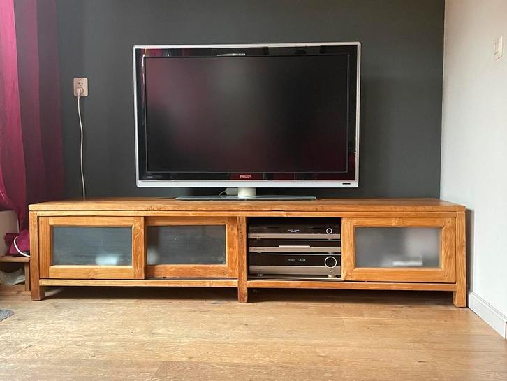 Teakhouten Televisie meubel / Dressoir., Huis en Inrichting, Kasten | Televisiemeubels, Zo goed als nieuw, Minder dan 100 cm, 150 tot 200 cm