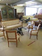 Oer 11510 ANTIEK vroeg Biedermeier kersen bank met fauteuils, Antiek en Kunst, Antiek | Meubels | Stoelen en Banken, Ophalen