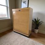 Vintage houten archiefkast / kast met rolluik, Ophalen, Gebruikt, 50 tot 100 cm, Minder dan 100 cm