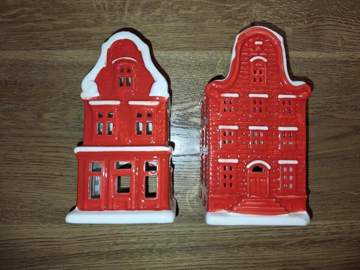2 waxinelicht houders / postcode huisjes, Diversen, Kerst, Nieuw, Ophalen of Verzenden