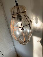 Vintage Venetiaanse mondgeblazen Heldere Glazen hanglamp, Antiek en Kunst, Ophalen of Verzenden