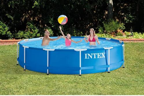 Intex Metal Frame Pool - 366 x 76 cm - met filterpomp, Tuin en Terras, Zwembaden, Zo goed als nieuw, Opzetzwembad, Minder dan 80 cm