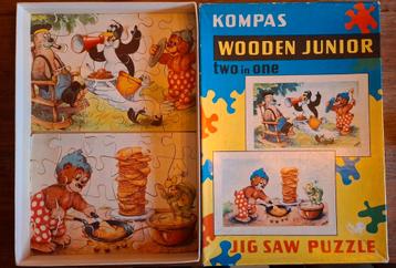 Houten Pol Pel en Pingo puzzel 2-delig beschikbaar voor biedingen