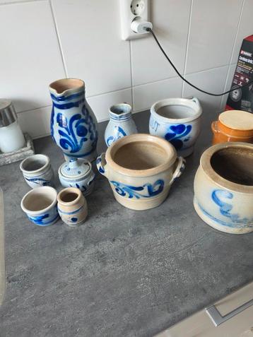 Vintage Keulse Potten & Kannetjes - Set van 9 beschikbaar voor biedingen