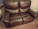 Bruin lederen tweezitter, Huis en Inrichting, Ophalen, Gebruikt, 150 tot 200 cm, Tweepersoons