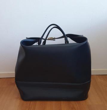 Donkerblauwe weekendtas boodschappentas tas skai leer beschikbaar voor biedingen