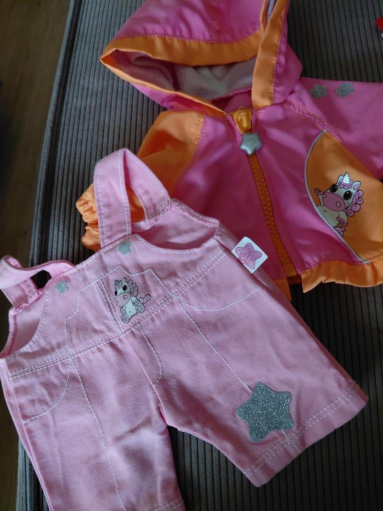 Tuinbroek en jasje, past baby born, Ophalen, Zo goed als nieuw, Babypop