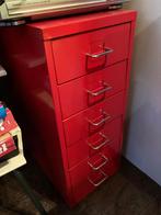 Ikea helmer ladekastje / archiefkastje (bureau) rood, Minder dan 100 cm, Minder dan 50 cm, Zo goed als nieuw, Ophalen