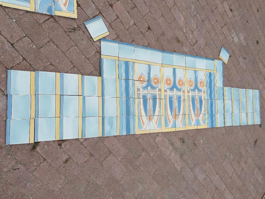 145x72,5 art deco tableau voor achter fornuis Maison Helman, Ophalen