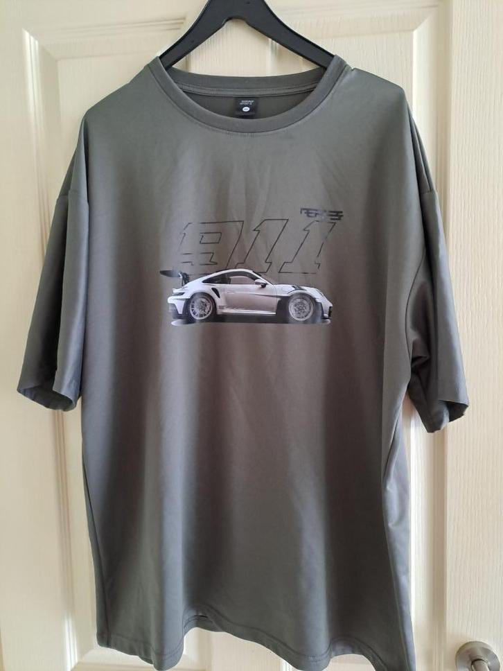 olijf groen Casual heren shirt met print maat XXL, Kleding | Heren, T-shirts, Zo goed als nieuw, Overige maten, Groen, Ophalen of Verzenden