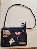Parfois schouder tasje/handtas blauw met patches, Sieraden, Tassen en Uiterlijk, Tassen | Damestassen, Ophalen of Verzenden, Zo goed als nieuw