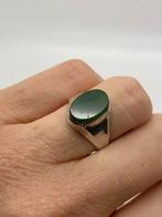 J88 Prachtige zilveren CNP ring met jade maat 18, Sieraden, Tassen en Uiterlijk, Ringen, 18 tot 19, Met edelsteen, Ophalen of Verzenden