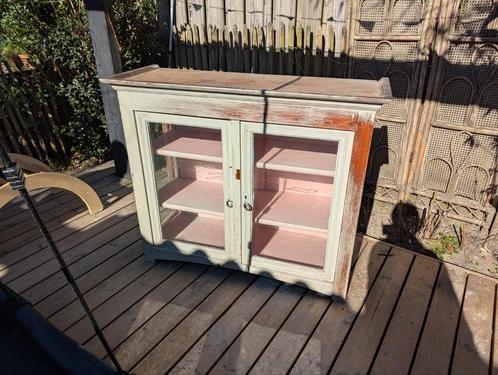 Mooie oude vitrinekast, Huis en Inrichting, Kasten | Vitrinekasten, Gebruikt, 100 tot 150 cm, 25 tot 50 cm, Ophalen