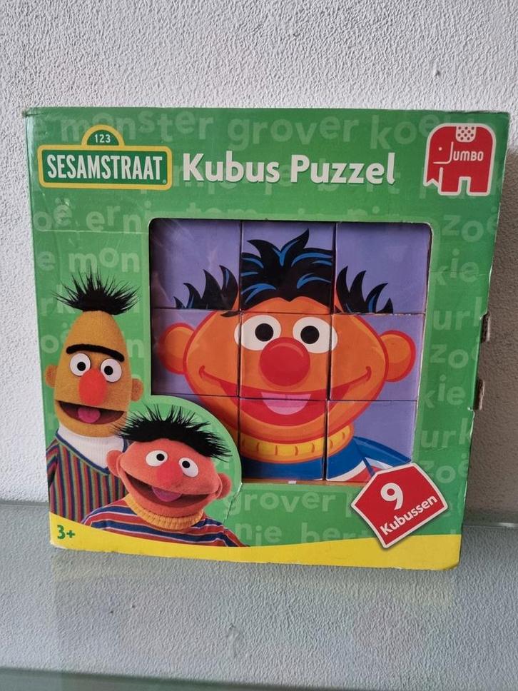 Orig, SESAMSTRAAT, KUBUSPUZZEL, 6Afbeeldingen, Nieuw!, Kinderen en Baby's, Speelgoed | Kinderpuzzels, Nieuw, 2 tot 4 jaar, Minder dan 10 stukjes