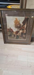 Alfred van Neste - Ets / aquatint,Dorpstraat met boerinnen, Ophalen of Verzenden