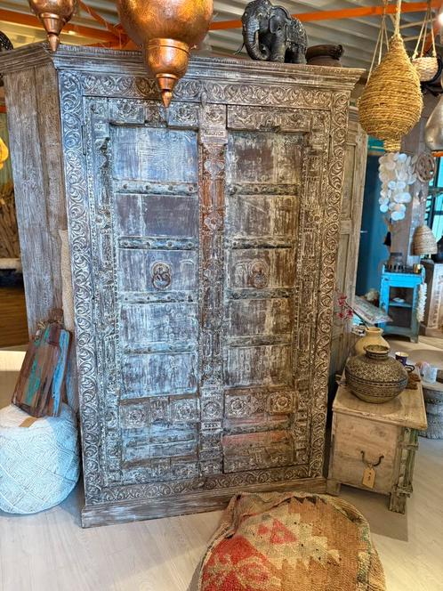 Prachtige India/Ibiza style kast, Huis en Inrichting, Kasten | Buffetkasten, 25 tot 50 cm, Ophalen of Verzenden