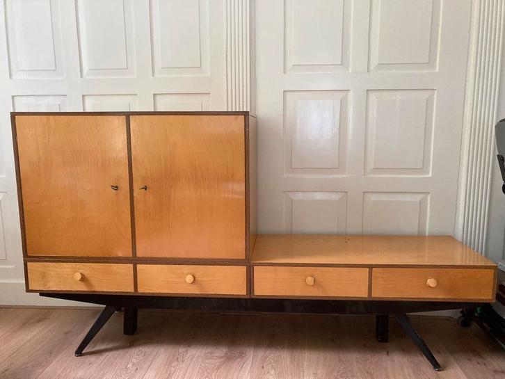 Vintage Hoog/Laag Buffet - 1955, Huis en Inrichting, Kasten | Buffetkasten, Gebruikt, 100 tot 150 cm, 150 tot 200 cm, 25 tot 50 cm