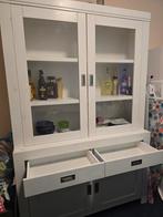 Mooie vitrinekast met glazen en dichte deurtjes, Huis en Inrichting, Kasten | Vitrinekasten, Gebruikt, 100 tot 150 cm, Ophalen of Verzenden
