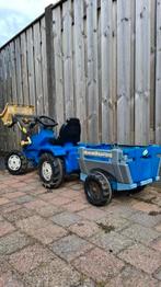 Trekker met kar blauw, Kinderen en Baby's, Speelgoed | Buiten | Voertuigen en Loopfietsen, Ophalen, Gebruikt