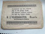 H. J. Vloedgraven Haarle Stationskoffiehuis, Verzamelen, Merken en Reclamevoorwerpen, Verzenden, Zo goed als nieuw, Verpakking