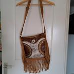 Bruine LEREN  Schoudertas met Franjes, Ophalen, Nieuw, Bruin, Schoudertasje