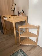Bamboe Bureau/Make-up Tafel & Hoek Badkamermeubel Set, Ophalen, 50 tot 100 cm, Zo goed als nieuw, Minder dan 100 cm