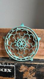 Frans geemailleerde onderzetter prachtige groen blauwe kleur, Ophalen of Verzenden