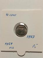 10 cent dubbeltje Juliana 1957, Postzegels en Munten, Munten | Nederland, Ophalen of Verzenden, Koningin Juliana, 10 cent, Losse munt