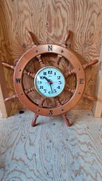 Houten Scheepswiel Wandklok, Ophalen, Gebruikt, Analoog, Wandklok