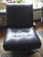 2 grijze leren fauteuils, Huis en Inrichting, Ophalen, Gebruikt, Minder dan 75 cm, Leer