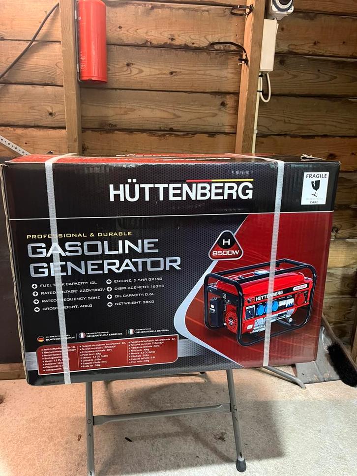 Hüttenberg Aggregaat H8500W - NOODSTROOM, Doe-het-zelf en Verbouw, Elektra en Kabels, Zo goed als nieuw, Ophalen