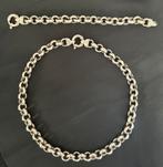 Zilveren jasseron ketting met armband, Ophalen of Verzenden, Zo goed als nieuw, Zilver