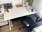 B1; Bureaublad WIT Gispen 120x80, Huis en Inrichting, Bureaus, Ophalen, In hoogte verstelbaar, Gebruikt, Bureau