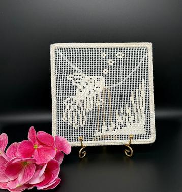 Vintage gehaakte raamhanger met vis - D7 beschikbaar voor biedingen