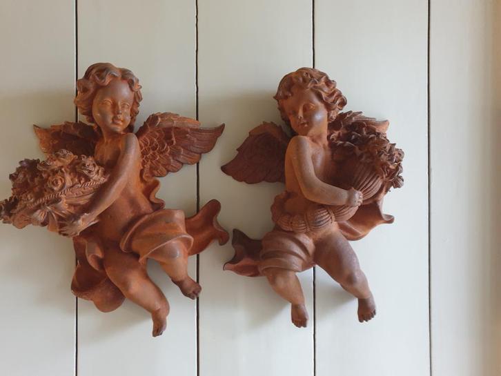 set wand engelen , gietijzer, Tuin en Terras, Tuinwanddecoratie, Nieuw, Ophalen of Verzenden