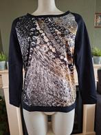 Luisa Cerano print strik zwarte trui M 38 Gratis Verzenden !, Kleding | Dames, Truien en Vesten, Maat 38/40 (M), Verzenden, Zwart