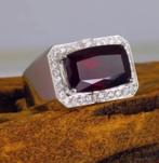 Heren stalen ring met rode zirkoon, Sieraden, Tassen en Uiterlijk, Ringen, 20 of groter, IJzer of Staal, Heer, Nieuw