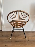 Vintage Rotan Stoeltje, Huis en Inrichting, Stoelen, Ophalen, Gebruikt, Bruin, Riet of Rotan